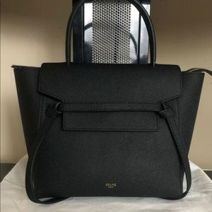Celine Micro Belt Bag Black Grained Calfskin NEW
